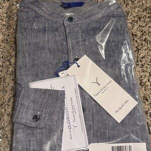 Teddy Stratford Band Collar Zip Fit Shirt